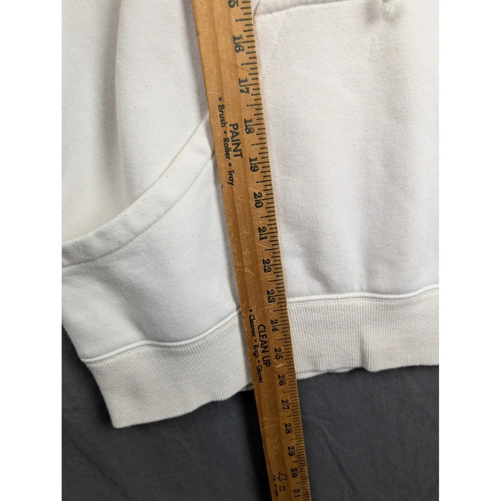 Nike Womens Center Swoosh Hoodie White‎ XL Embroidered Logo Pullover Sweatshirt